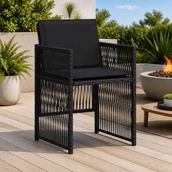 4pc Black Outdoor Chairs: Compact and Comfortable