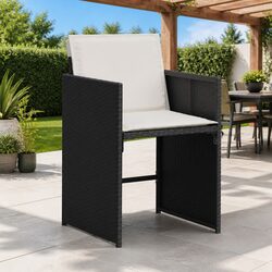 4-Piece Black PE Rattan Garden Chairs