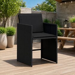 Compact 4-Piece Black Outdoor Garden Chair Set