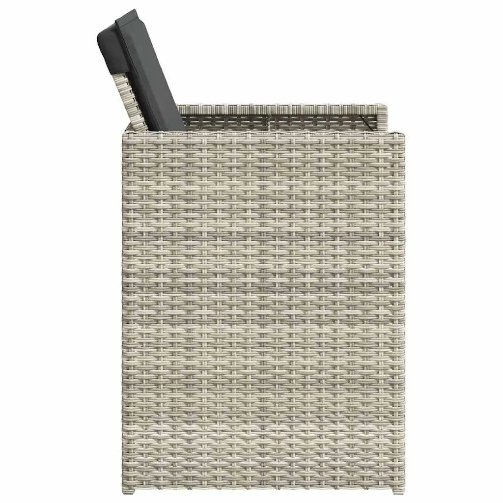Garden Chairs with Cushions 4 pcs Grey Poly Rattan Outdoor Seating Furniture