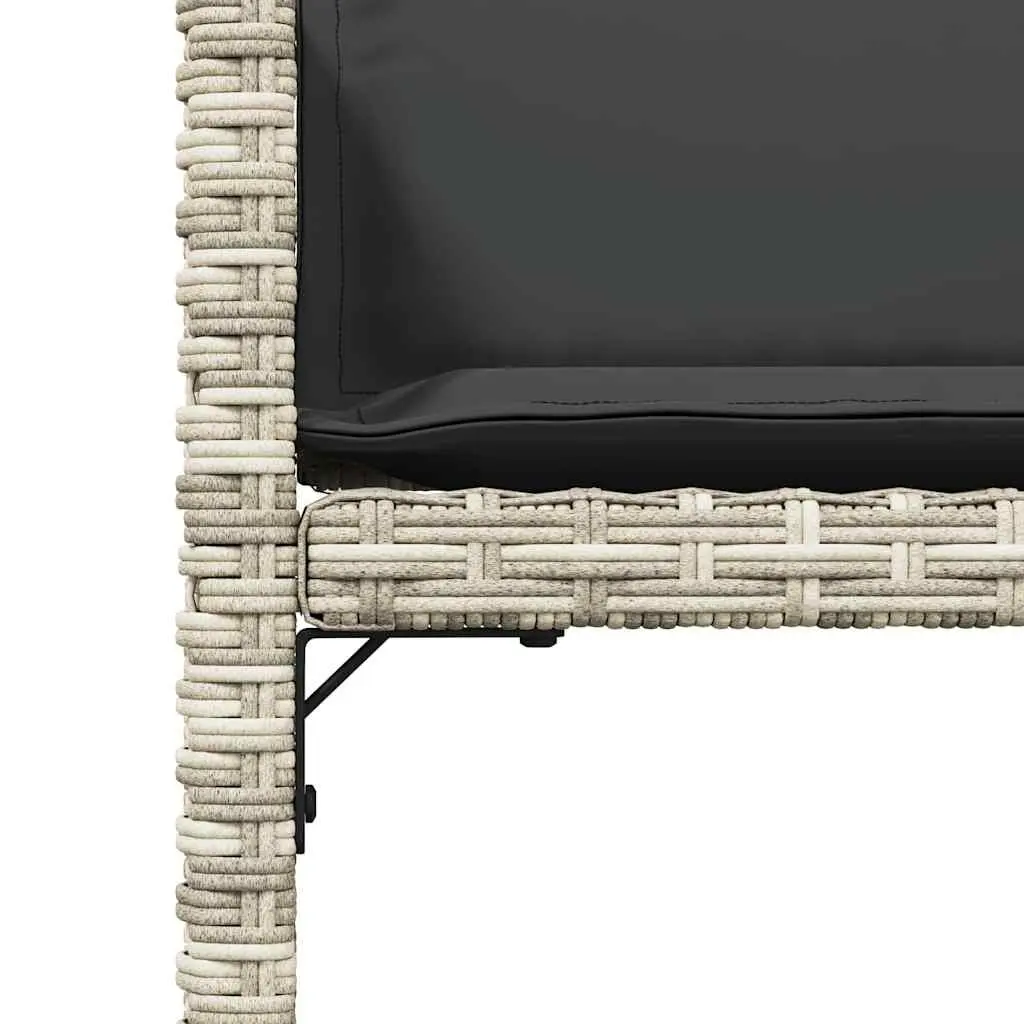 Garden Chairs with Cushions 4 pcs Grey Poly Rattan Outdoor Seating Furniture