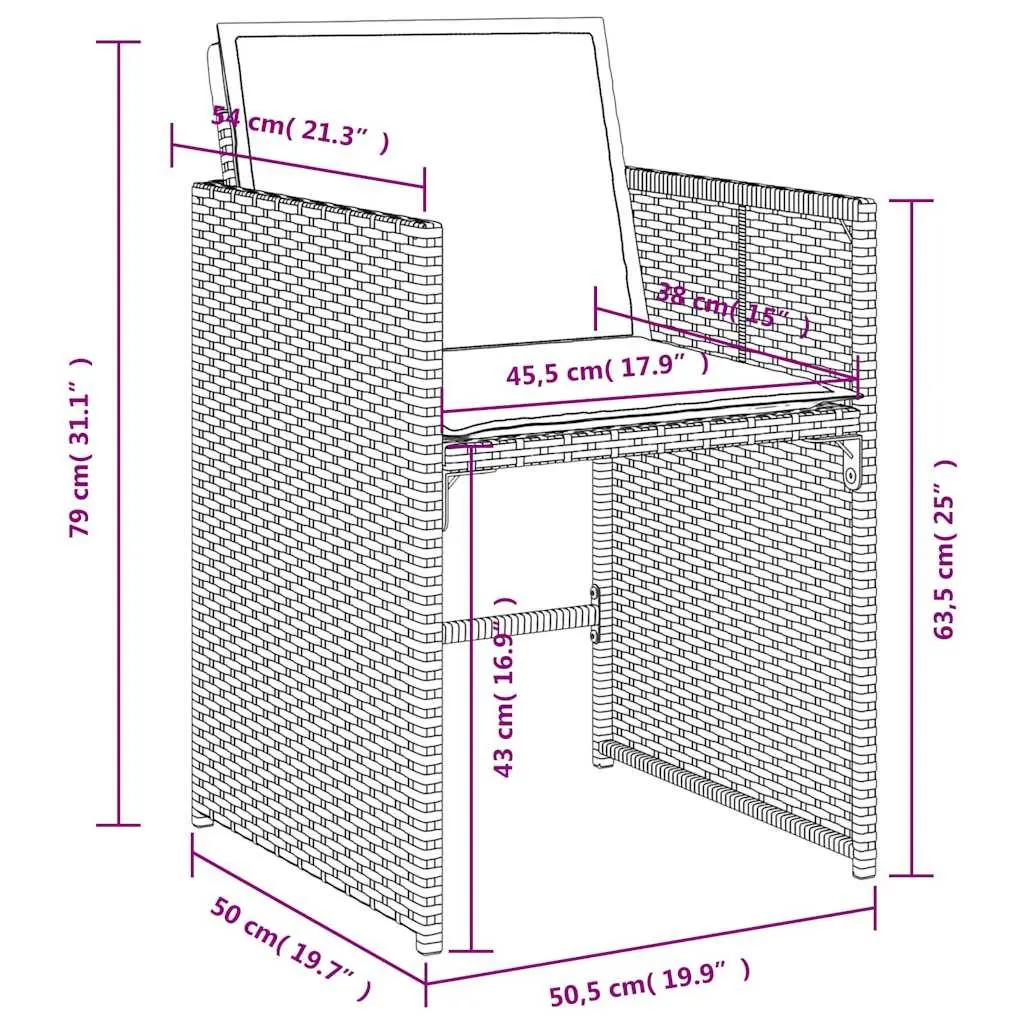Garden Chairs Set of 4 for Patio Use