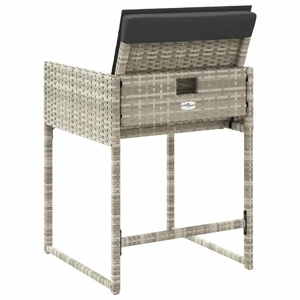 Outdoor Garden Chairs Grey 4 Piece Padded Cushions Folding Backrest