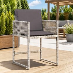 Grey Rattan Patio Chairs Set of 4 - Quick Comfort