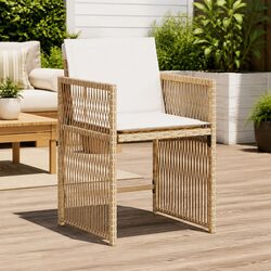 Outdoor Garden Chairs - Set of 4 with Cushions in Beige