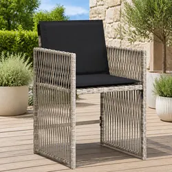 Compact and Comfortable Grey Garden Chairs - 4 Pieces
