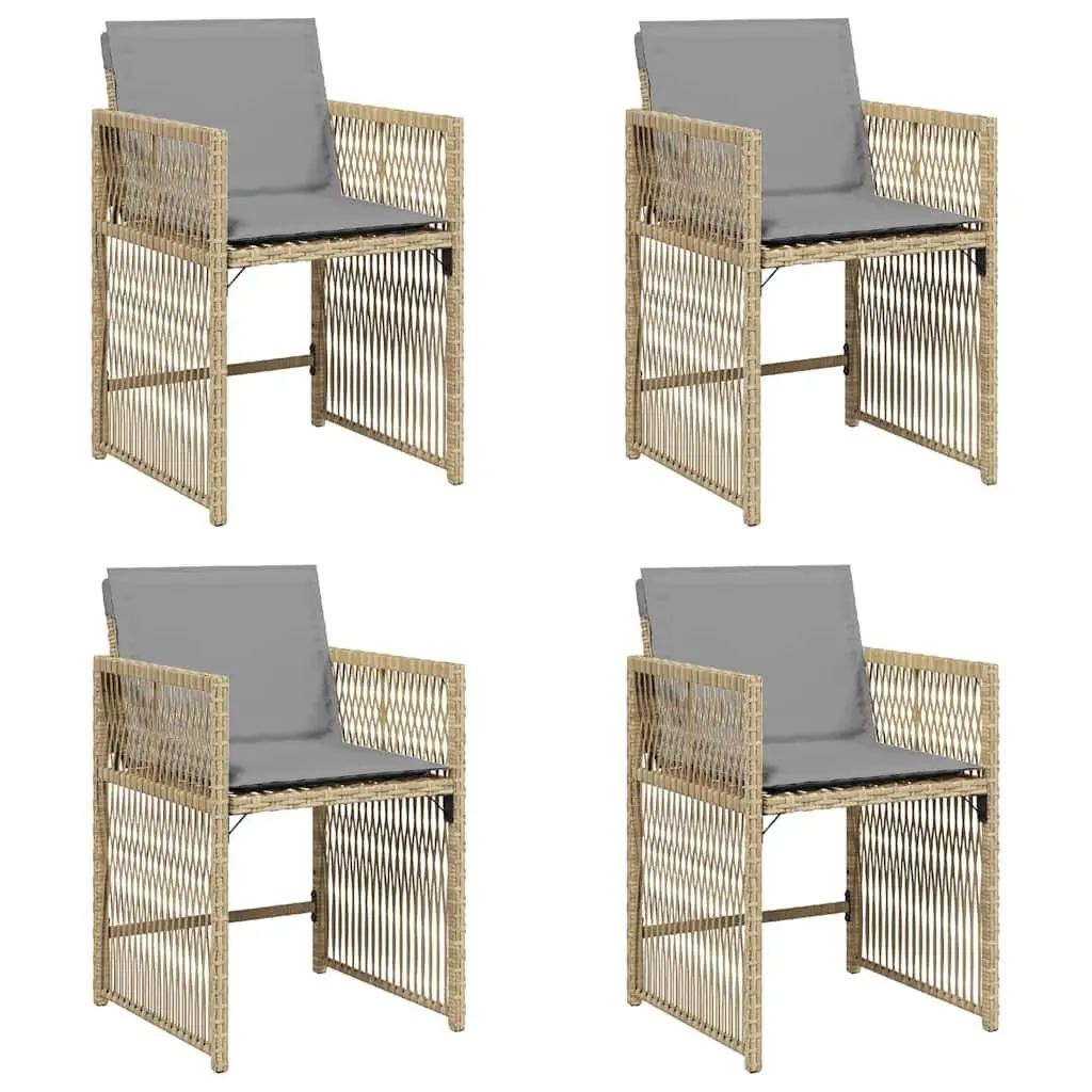 4-Piece Garden Chair Set in Beige
