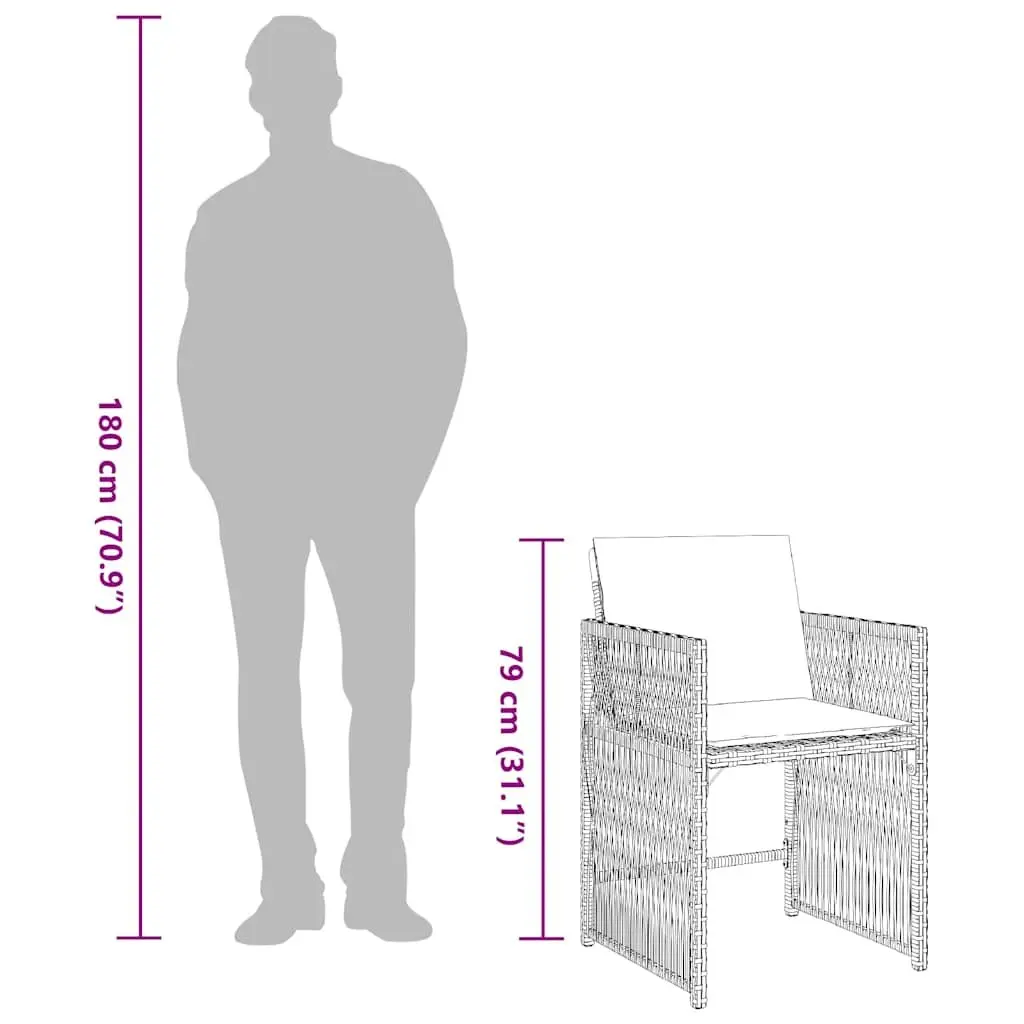 4-Piece Garden Chair Set in Beige