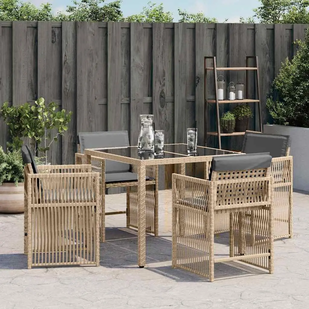 4-Piece Garden Chair Set in Beige