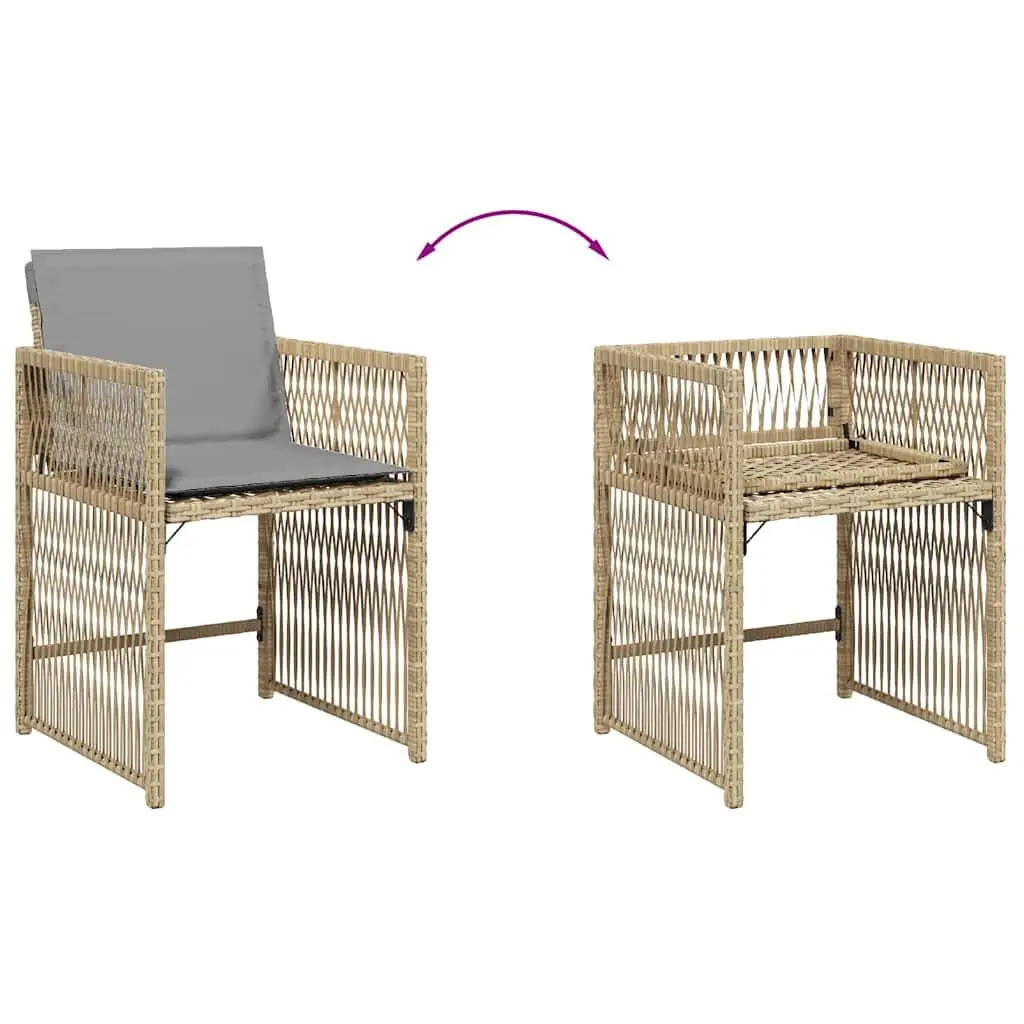 4-Piece Garden Chair Set in Beige