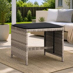 Garden Stools with Cushions 4 Pieces Outdoor Seating Grey 41x41x36 cm