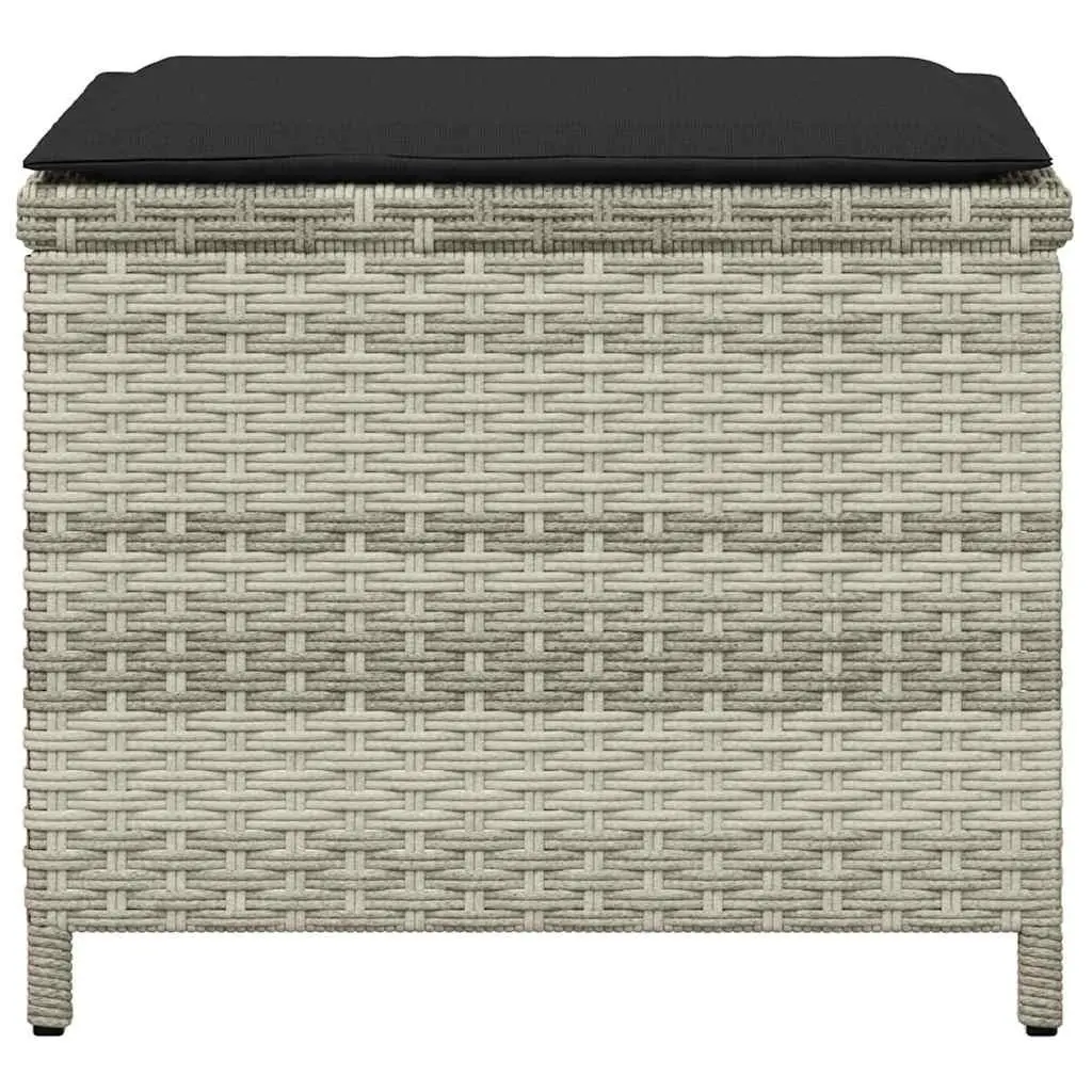 Garden Stools Grey 41x41x36 cm 4 Pieces Outdoor Seating with Cushions