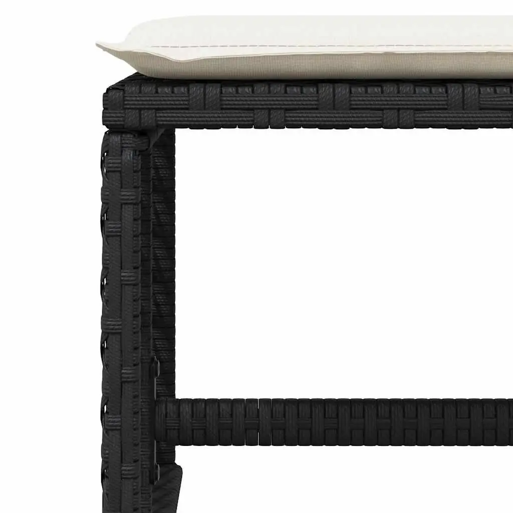 Garden Stools Black 41x41x36cm 4 Piece Outdoor Footrest Seating Set with Cushions