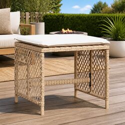 Garden Stools with Cushions 4 Pieces Outdoor Foot Rests Patio Seating 41x41x36cm