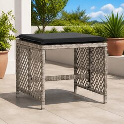 Grey Garden Stools with Cushions for Your Outdoor Comfort