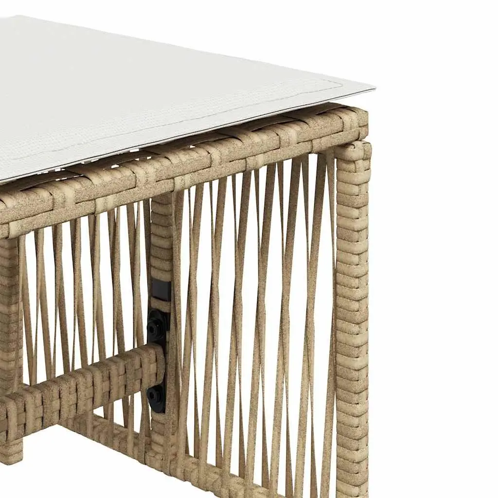 Garden Stools Beige 4 Piece Outdoor Seat Cushioned Patio Furniture Set