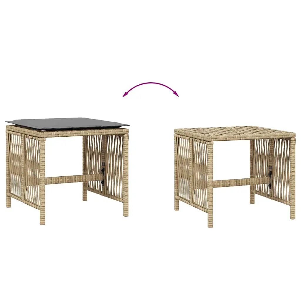 Garden Stools with Cushions Set of 4 Outdoor Seating Patio Furniture Beige