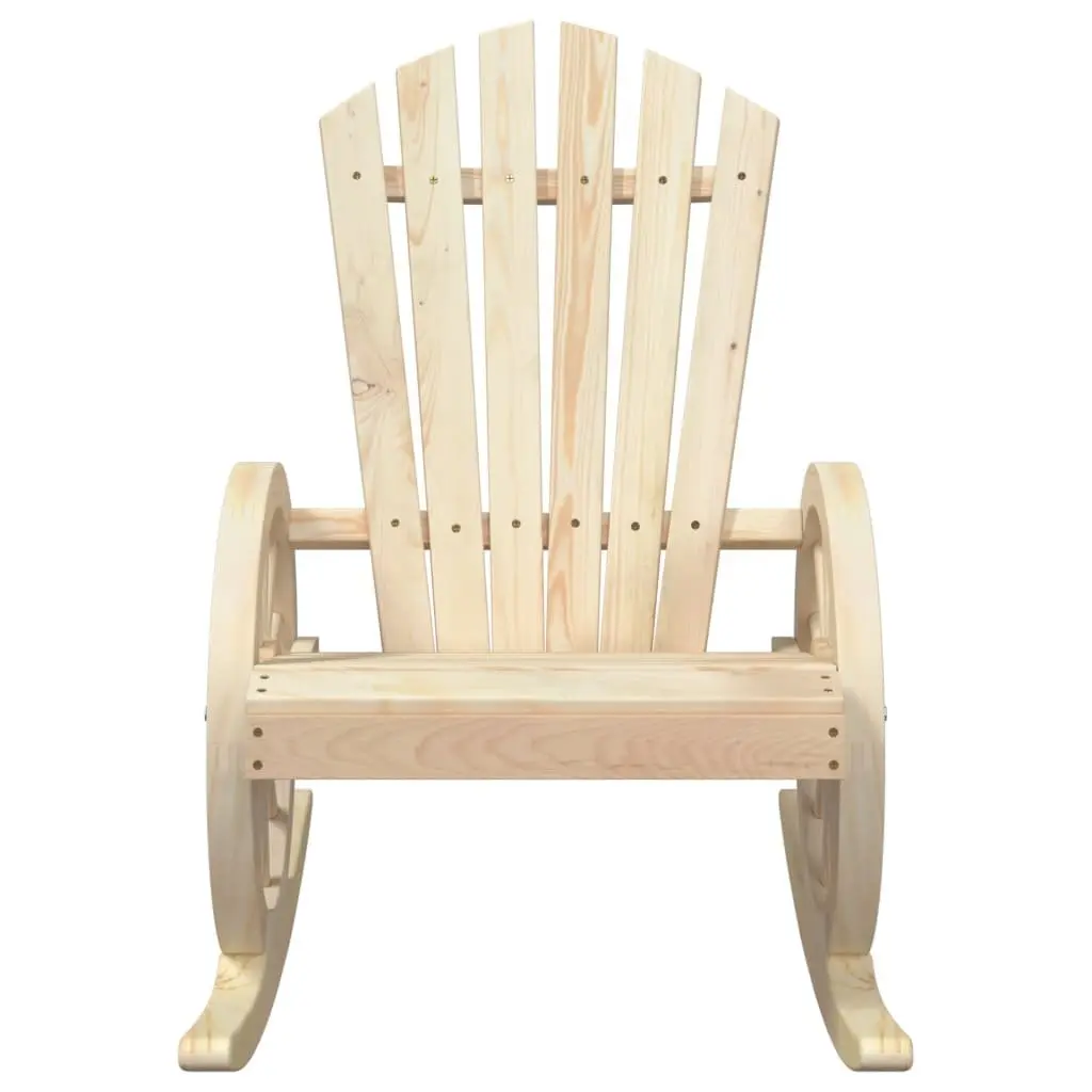 Rocking Adirondack Chair Solid Fir Wood Outdoor Garden Lounge Seat Brown