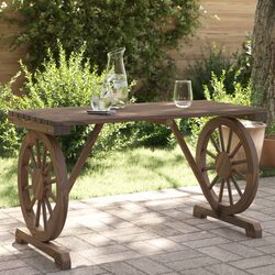 Solid Fir Wood Garden Table for Outdoor Use - 115x55x65 cm