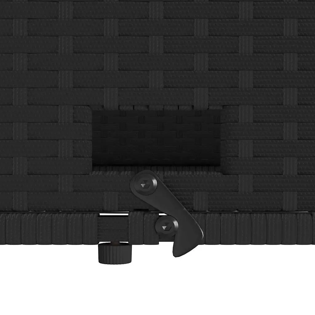 2-Seater Garden Sofa Black Poly Rattan Outdoor Bench Sofa Bed with Cushions