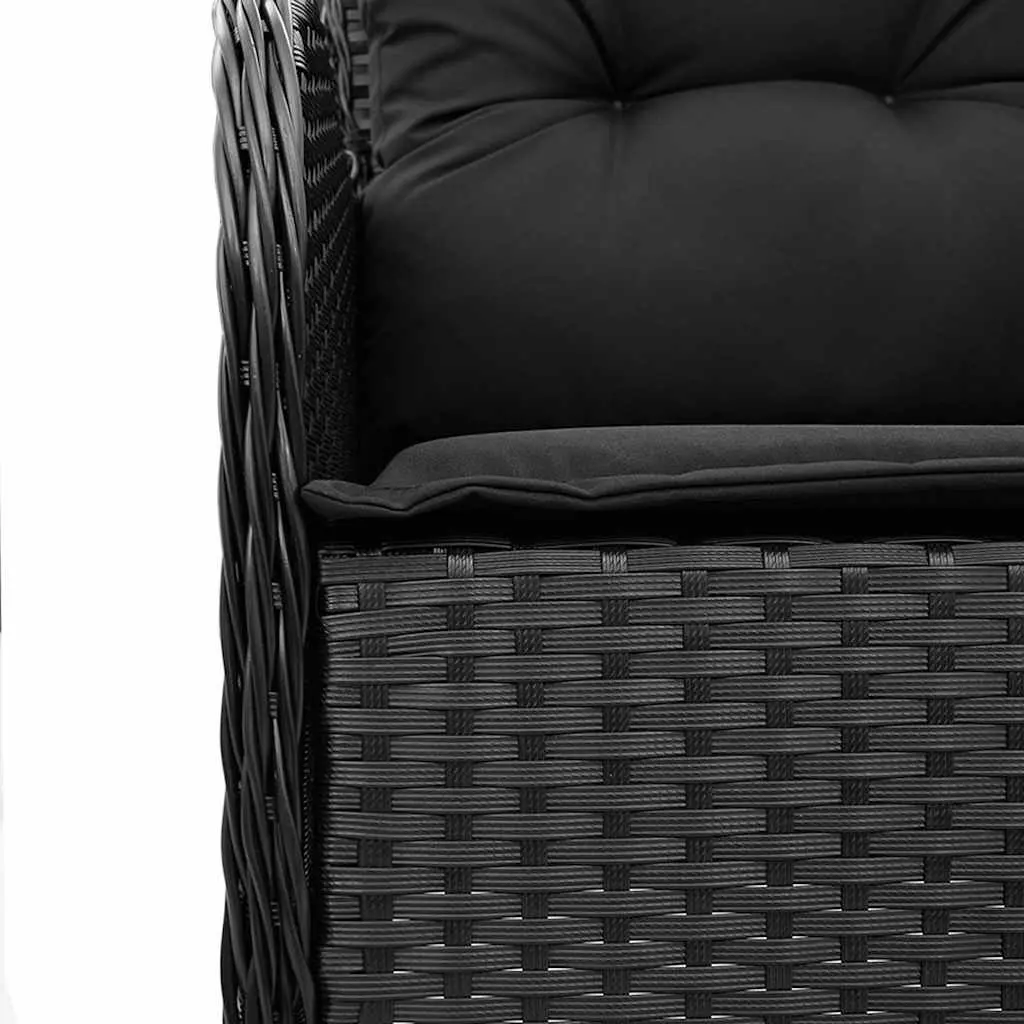 Garden Chairs with Cushions 2 pcs Outdoor Seating Poly Rattan Black