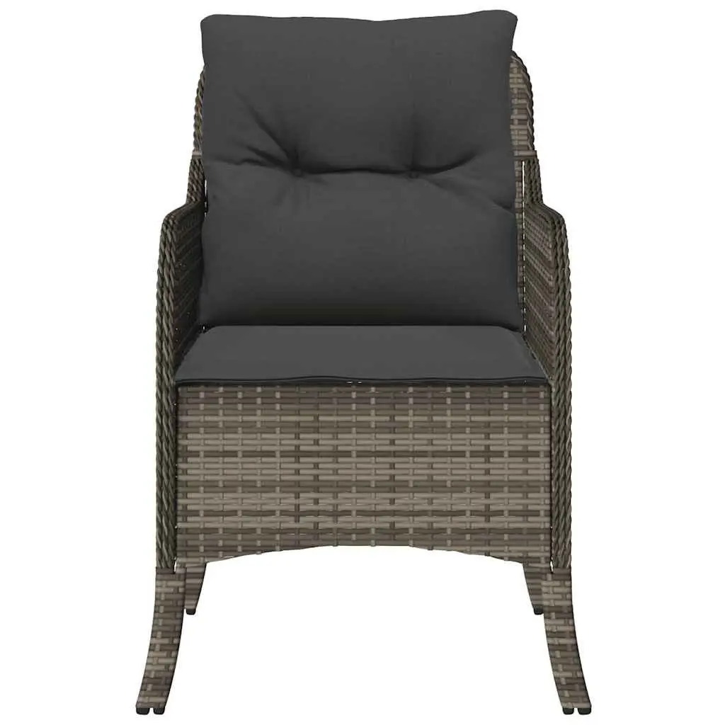Outdoor Garden Chairs Set Grey 2 Piece Cushioned Seating