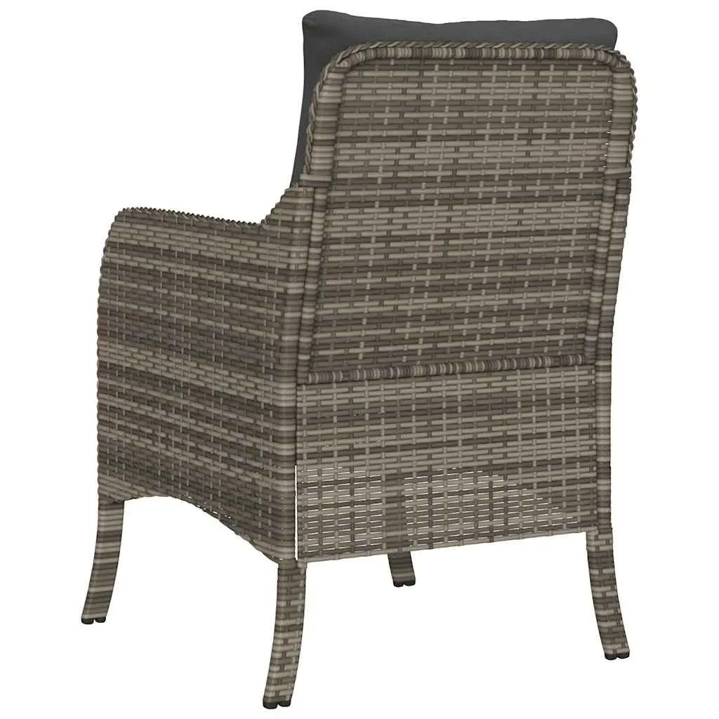 Outdoor Garden Chairs Set Grey 2 Piece Cushioned Seating