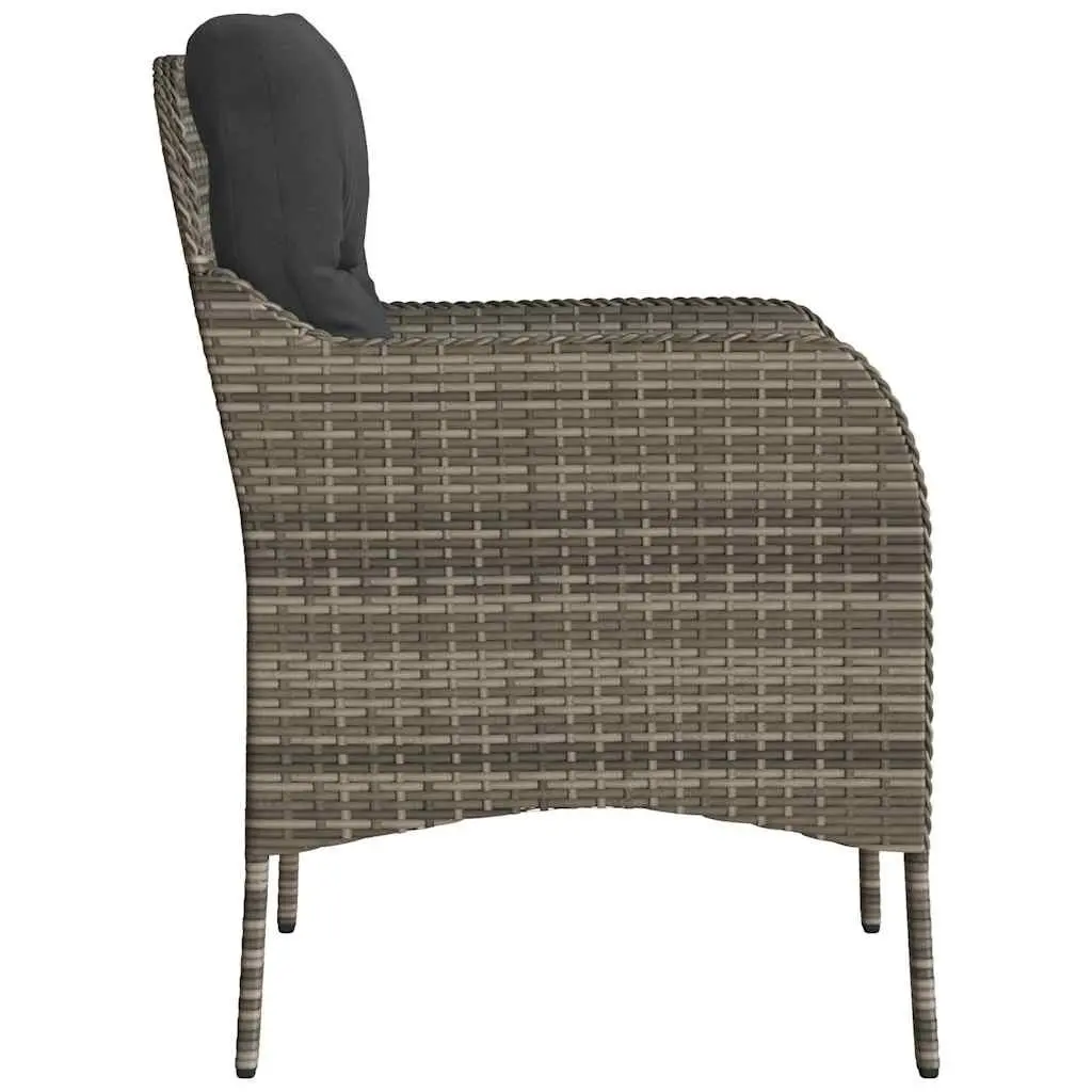 Outdoor Garden Chairs Set Grey 2 Piece Cushioned Seating