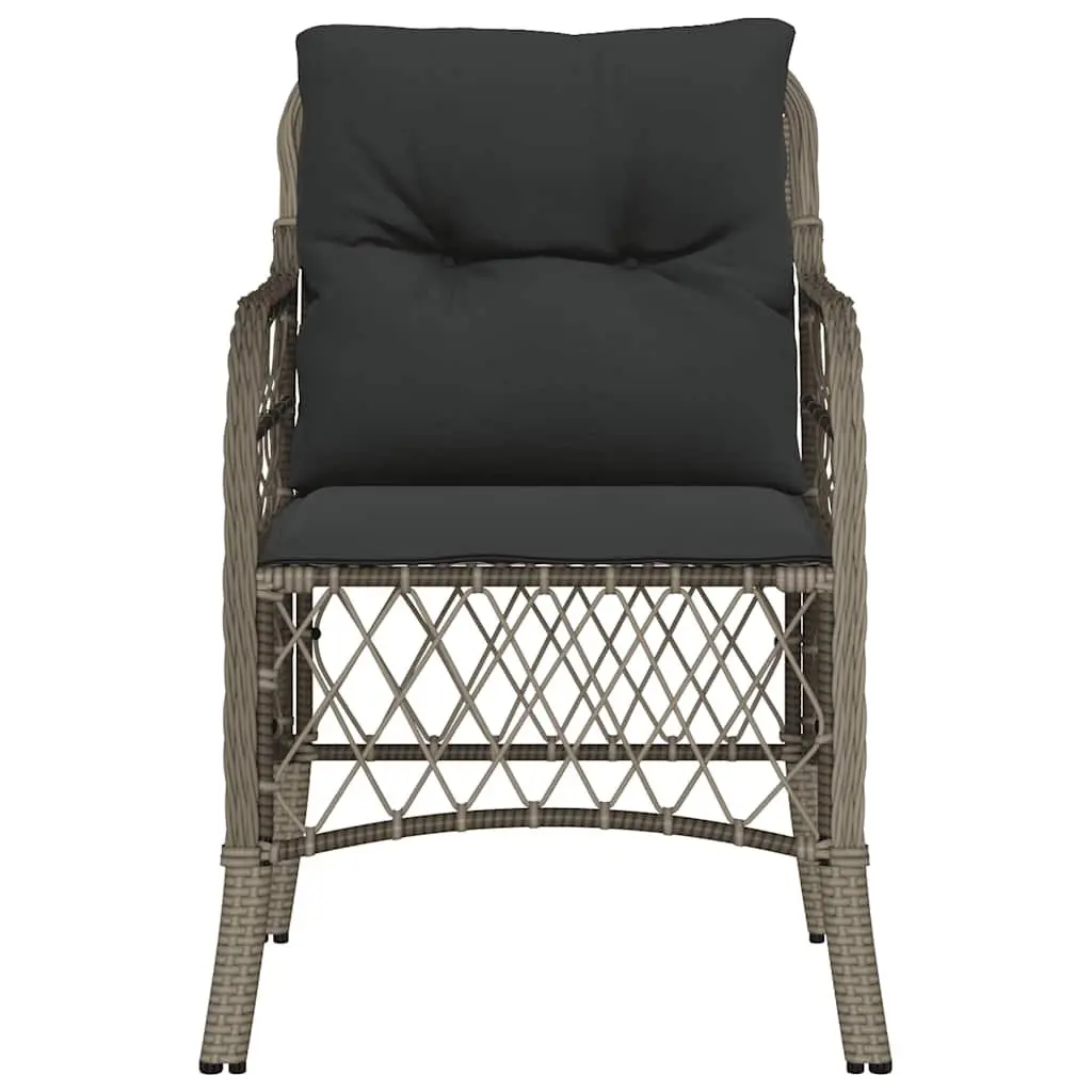 Outdoor Garden Chairs Grey 2 Piece Cushioned Seating Poly Rattan Furniture