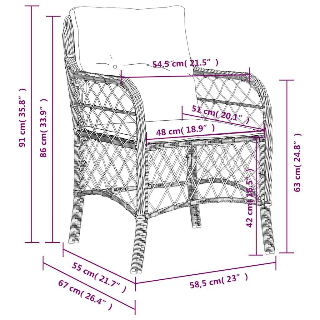 Outdoor Garden Chairs Grey 2 Piece Cushioned Seating Poly Rattan Furniture