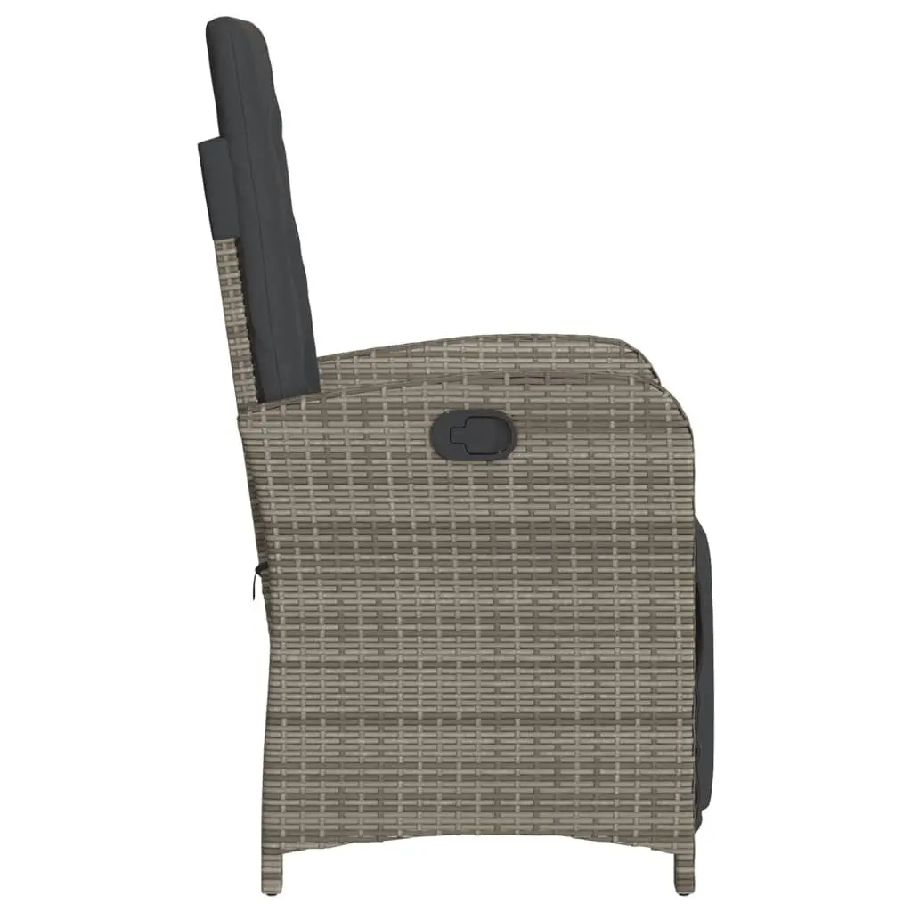 Reclining Garden Chair with Footrest Adjustable Backrest Outdoor Seating Grey