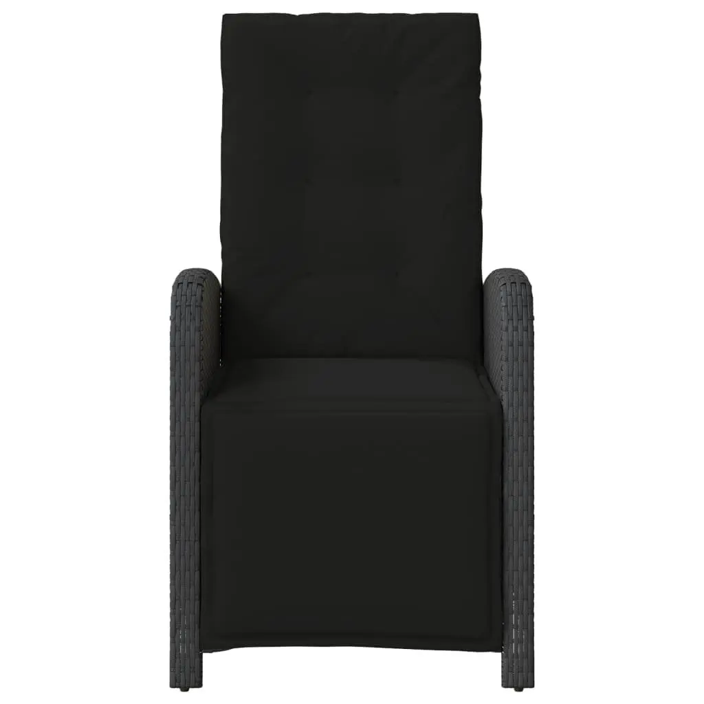 3 Piece Bistro Set Black Outdoor Garden Furniture Cushioned Seating
