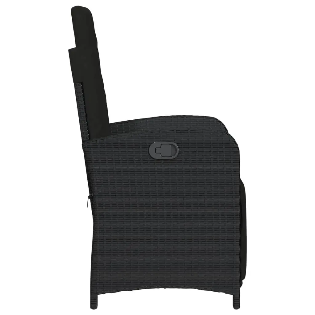 3 Piece Bistro Set Black Outdoor Garden Furniture Cushioned Seating