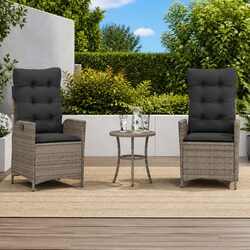 Compact 3 Piece Bistro Set with Cushions
