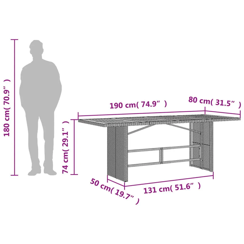 Garden Dining Table with Sturdy Build