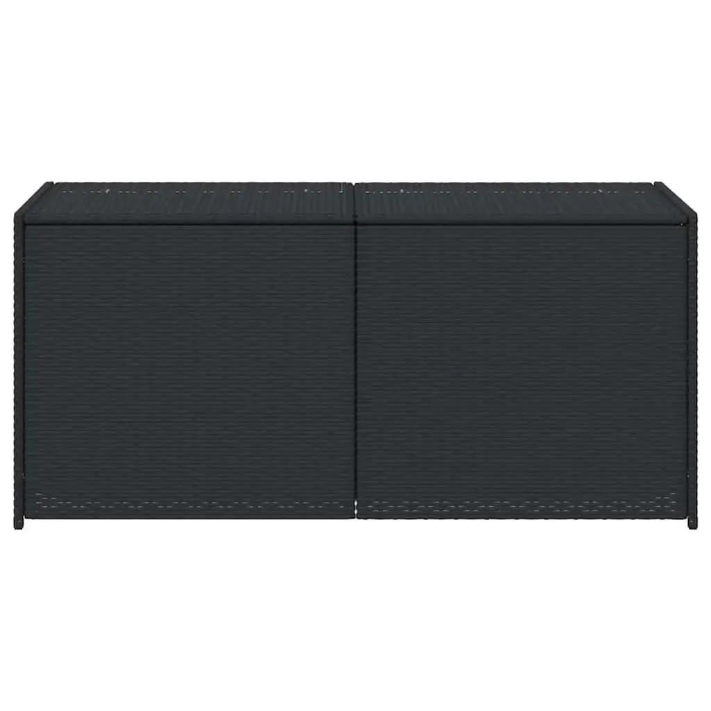 Garden Storage Box Black 283L PE Rattan Weather Resistant Patio Chest