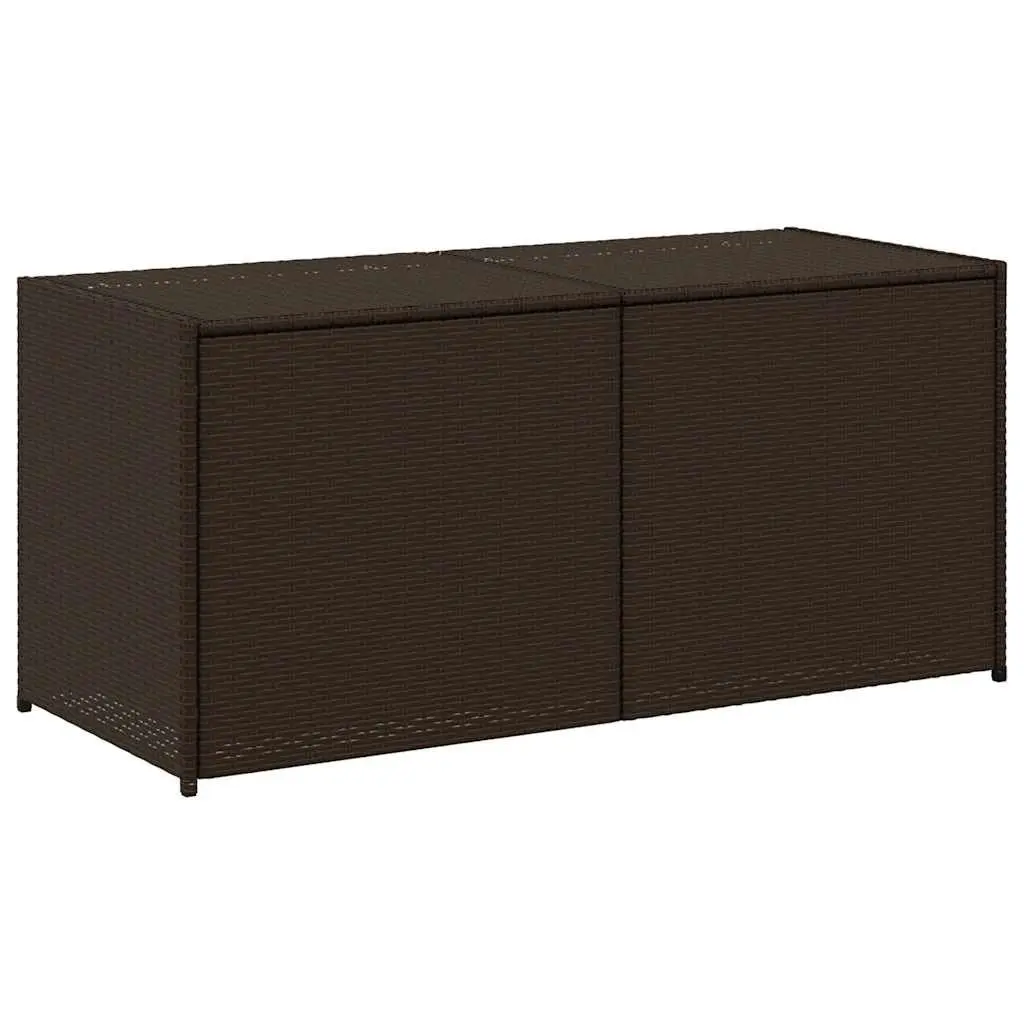 Garden Storage Box Brown 283L PE Rattan Outdoor Patio Furniture Container