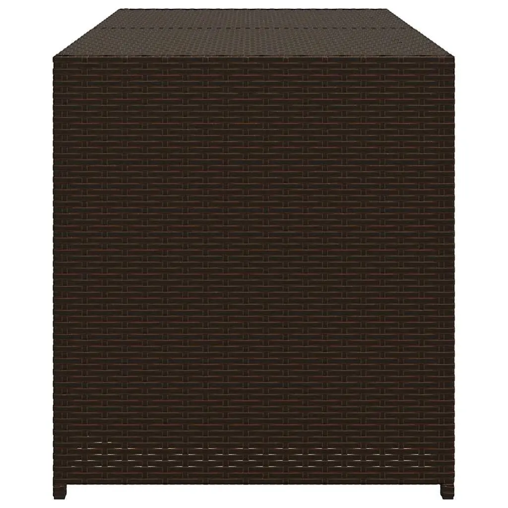 Garden Storage Box Brown 283L PE Rattan Outdoor Patio Furniture Container