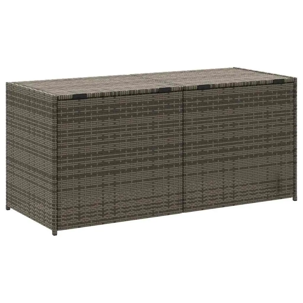 Garden Storage Box Grey 283L Outdoor Poly Rattan Patio Furniture Deck Cushion