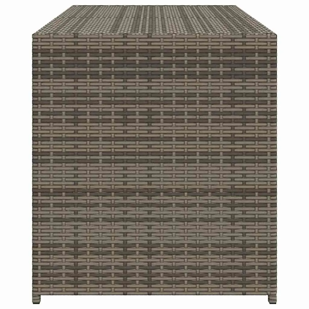 Garden Storage Box Grey 283L Outdoor Poly Rattan Patio Furniture Deck Cushion