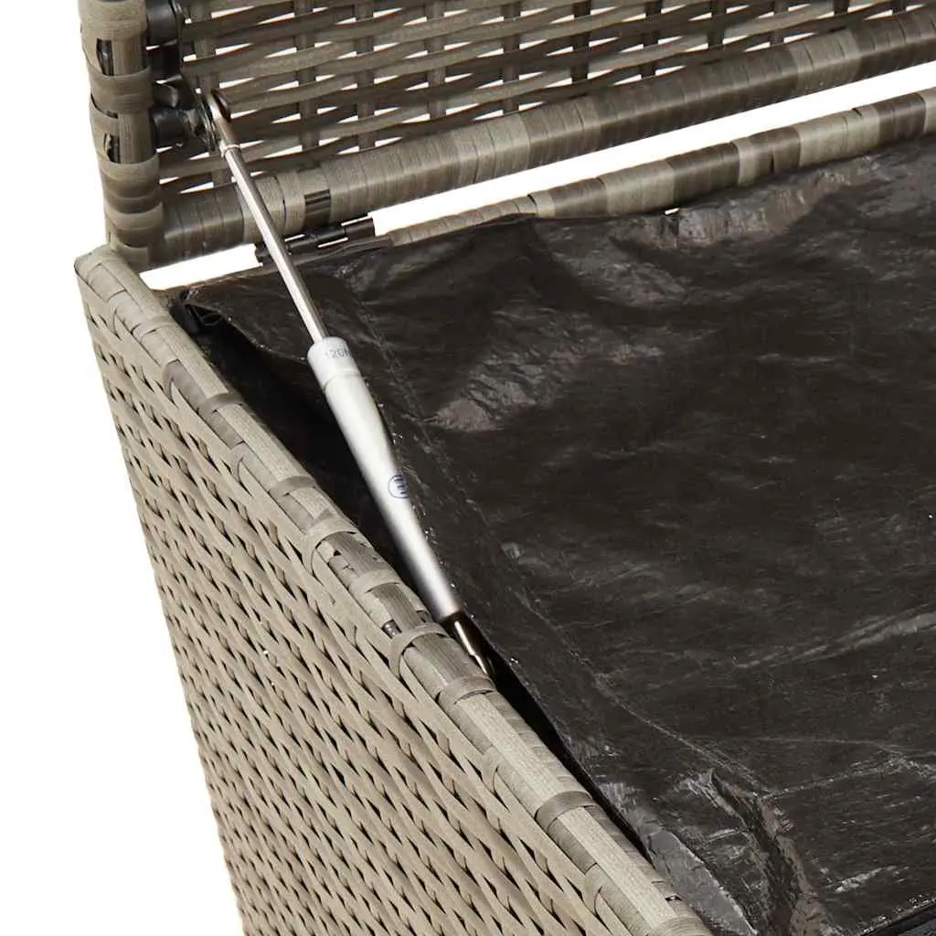 Garden Storage Box Grey 283L Outdoor Poly Rattan Patio Furniture Deck Cushion