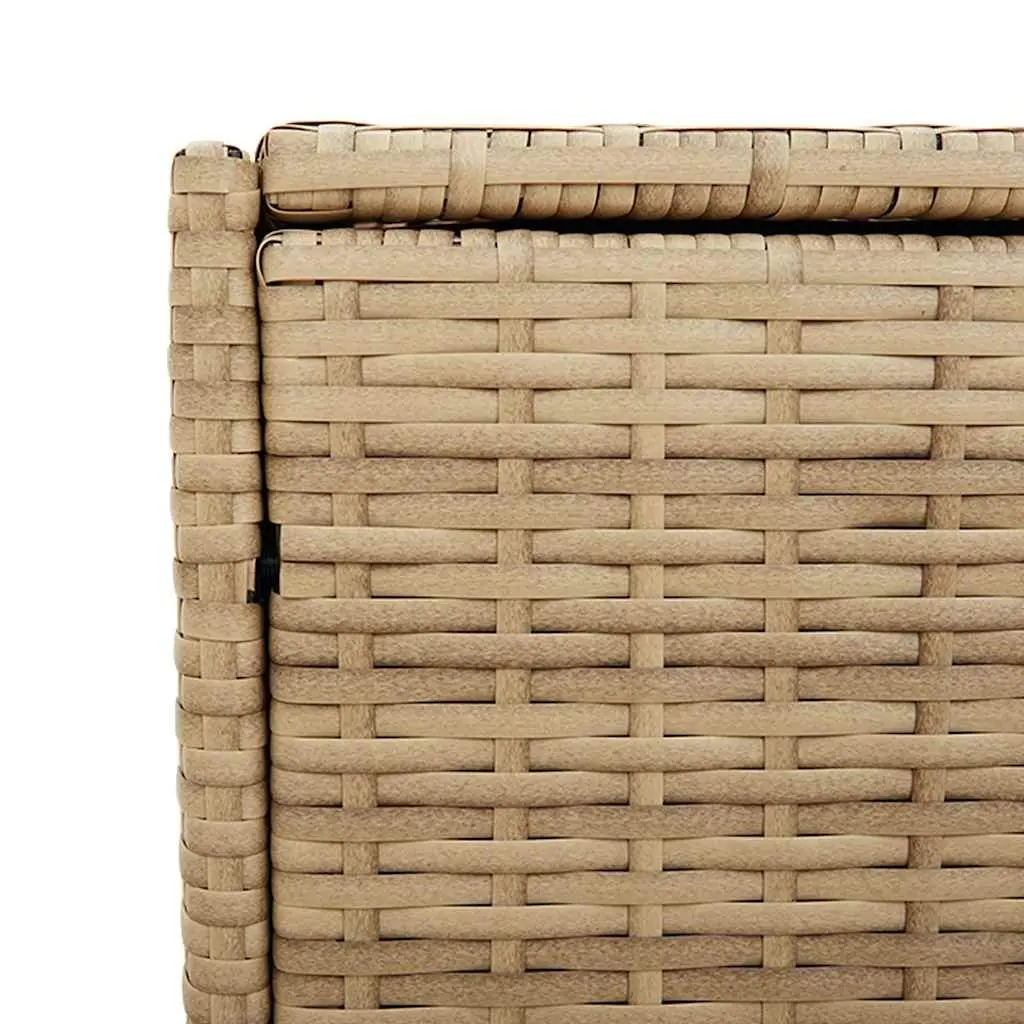 Garden Storage Box Beige Outdoor Patio Furniture Poly Rattan 283L Waterproof