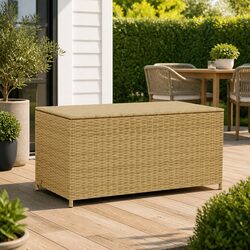 Beige Garden Storage Box with Gas Spring Lid