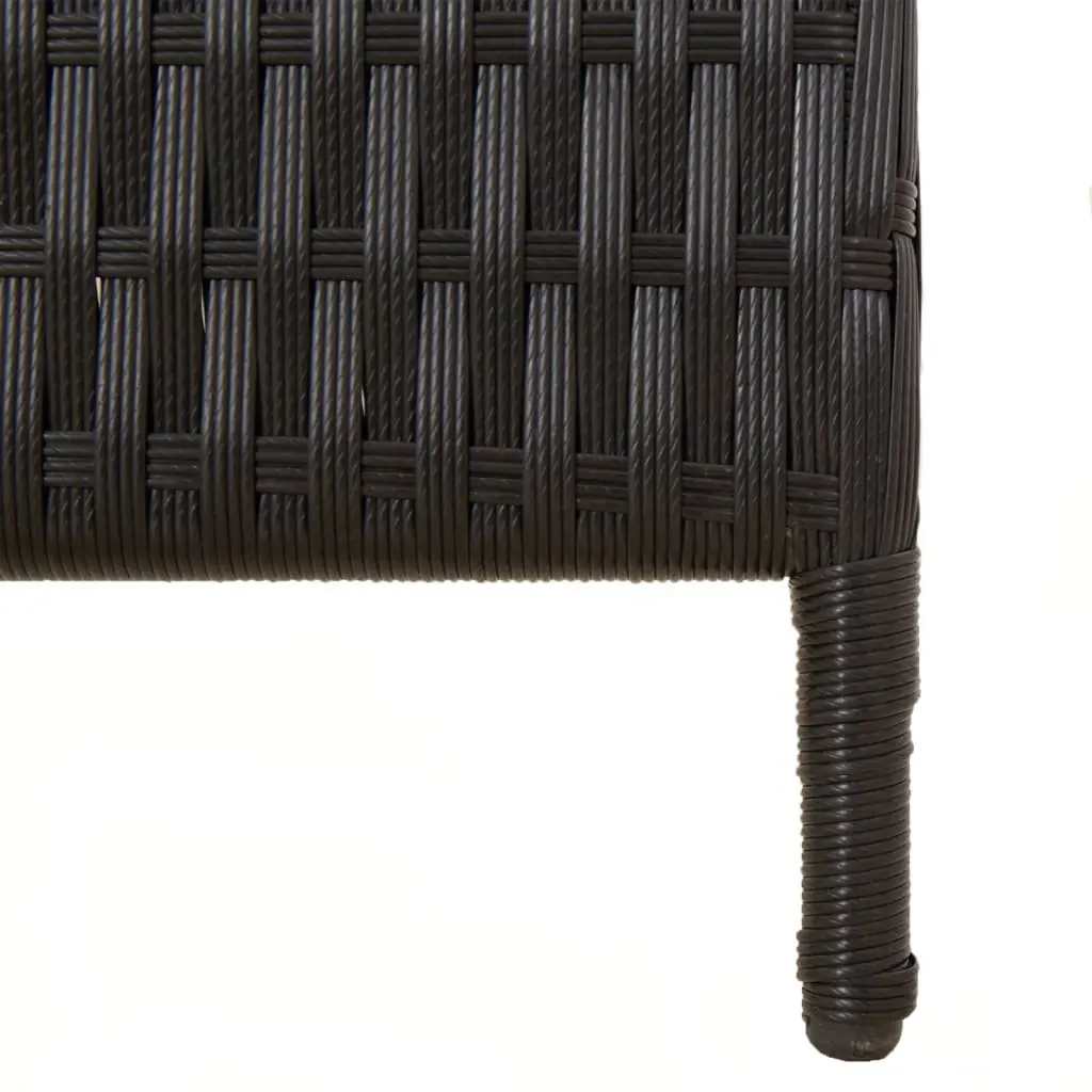 Room Divider Black 6 Panels Poly Rattan Folding Partition Privacy Screen