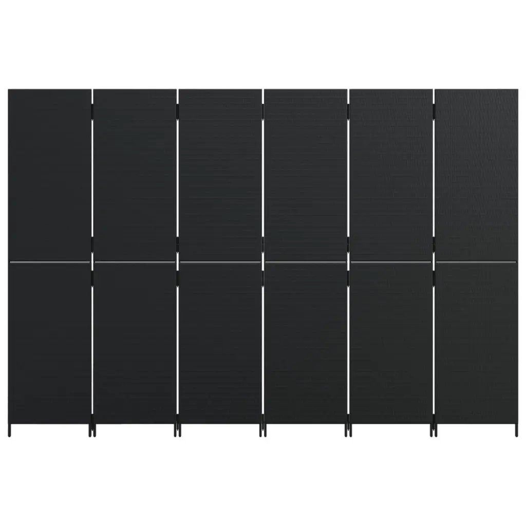 Room Divider Black 6 Panels Folding Partition Privacy Screen Indoor Outdoor