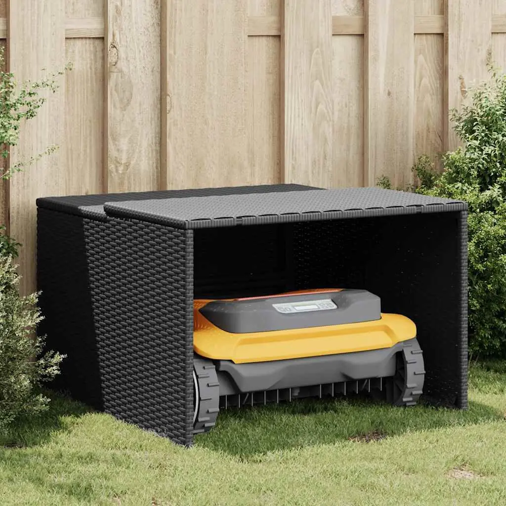 Robot Mower Garage Black 86x90x52cm Weather Resistant Outdoor Storage Shed