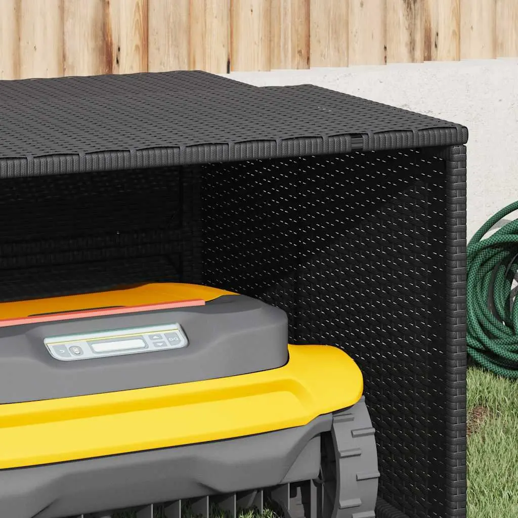 Robot Mower Garage Black 86x90x52cm Weather Resistant Outdoor Storage Shed