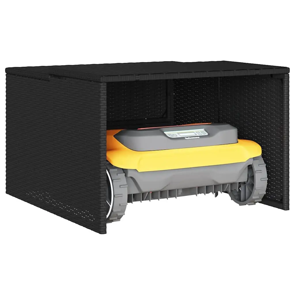 Robot Mower Garage Black 86x90x52cm Weather Resistant Outdoor Storage Shed