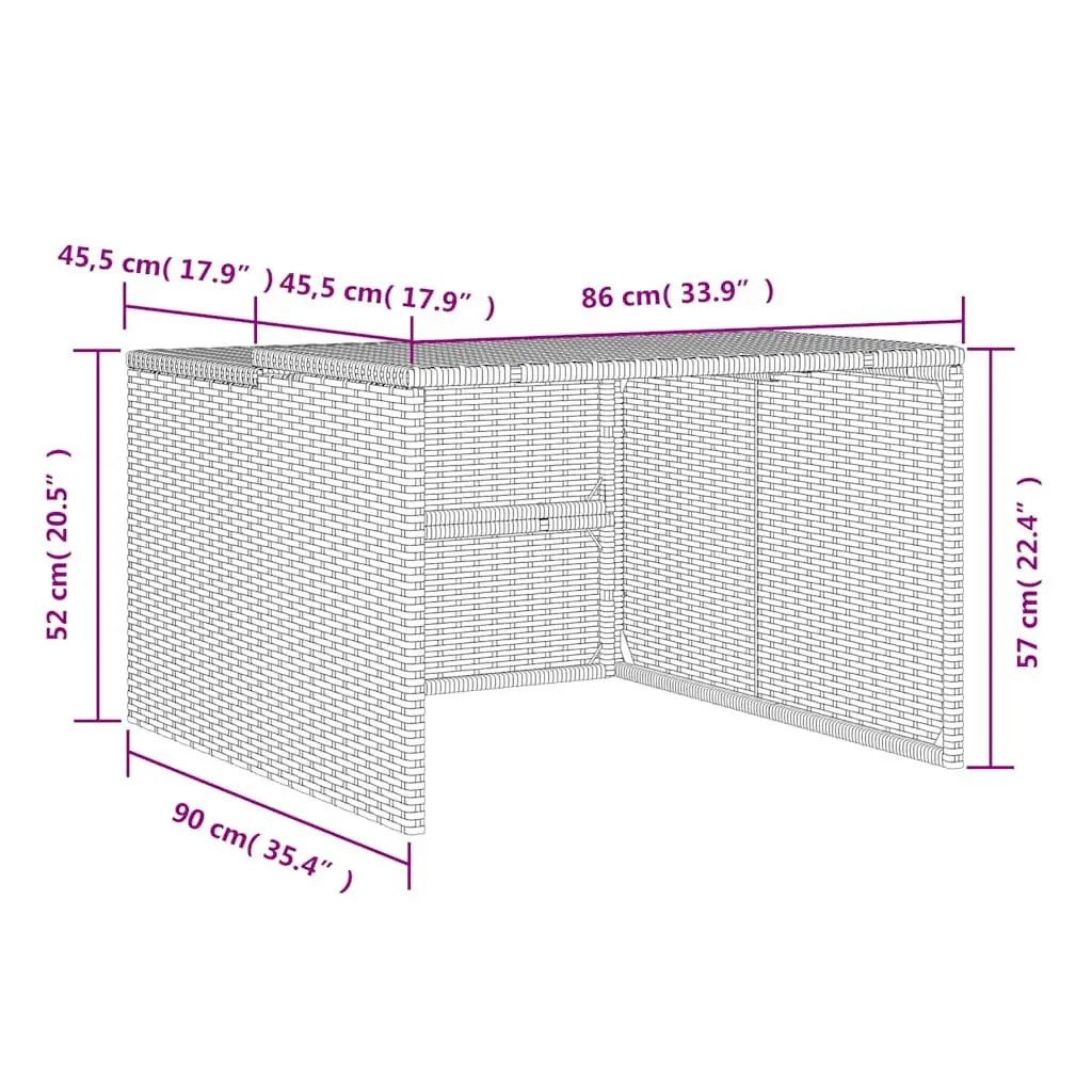 Robot Mower Garage Black 86x90x52cm Weather Resistant Outdoor Storage Shed