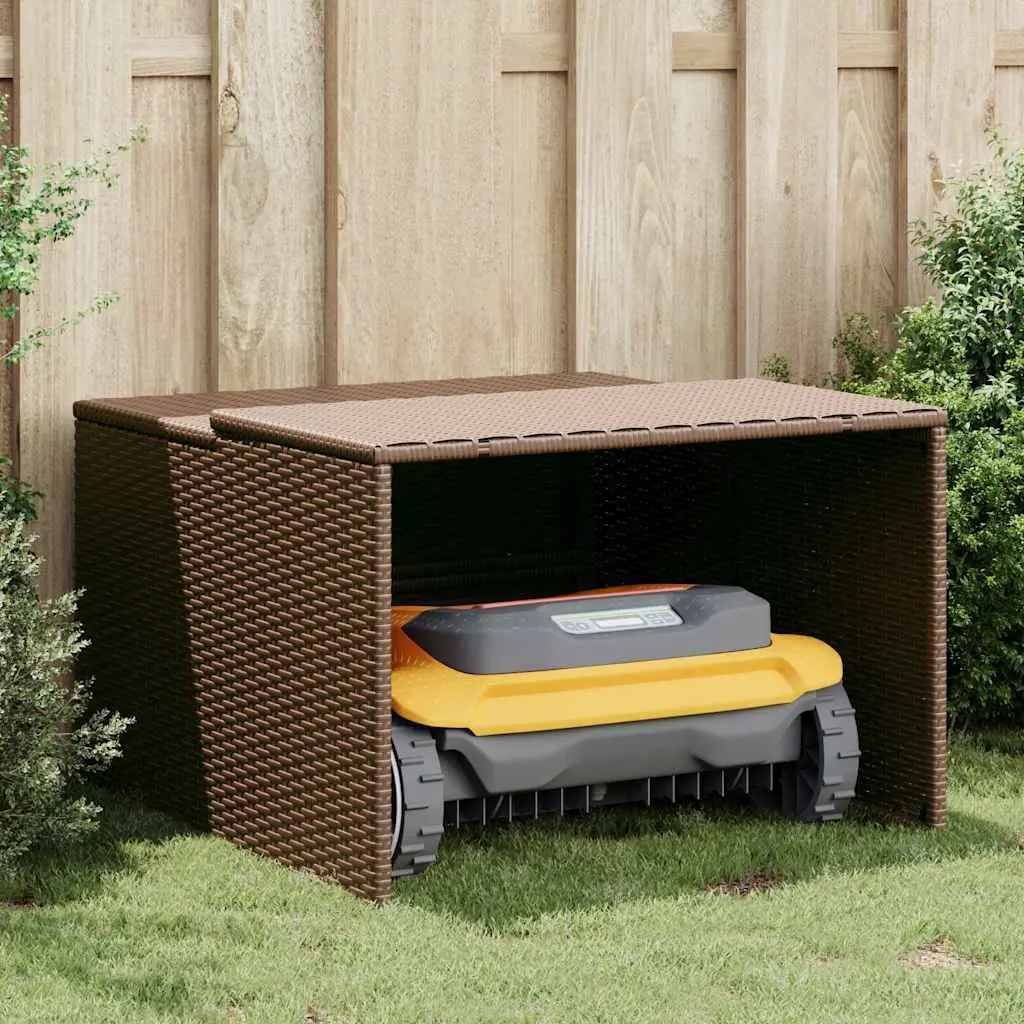 Robot Mower Garage Brown Outdoor Storage Shed Lawn Mower Parking Station Shelter